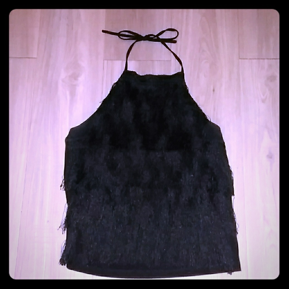 Sassy Fringe Halter Top- Xl